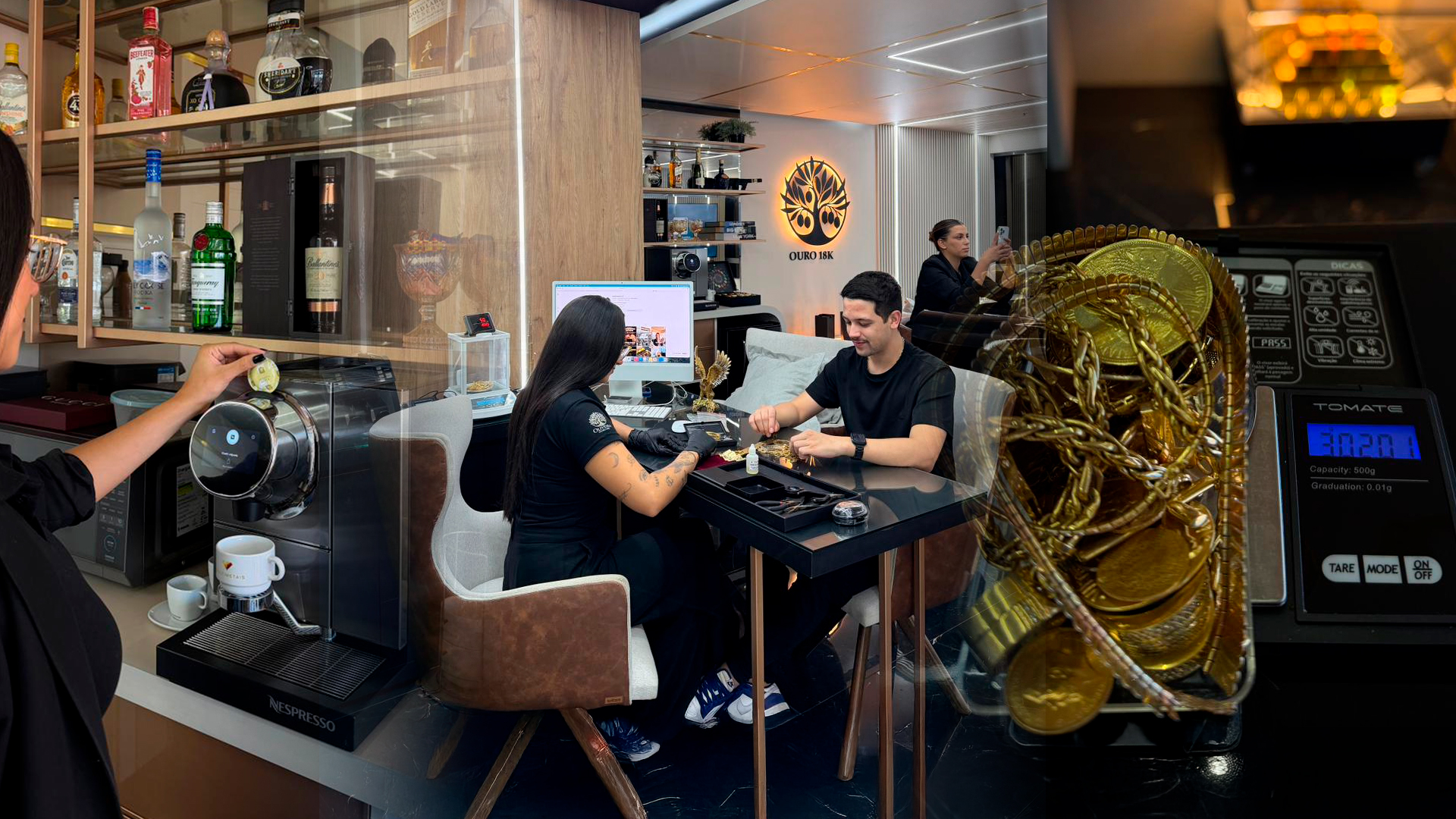 Interior luxuoso da sede da Multimetais